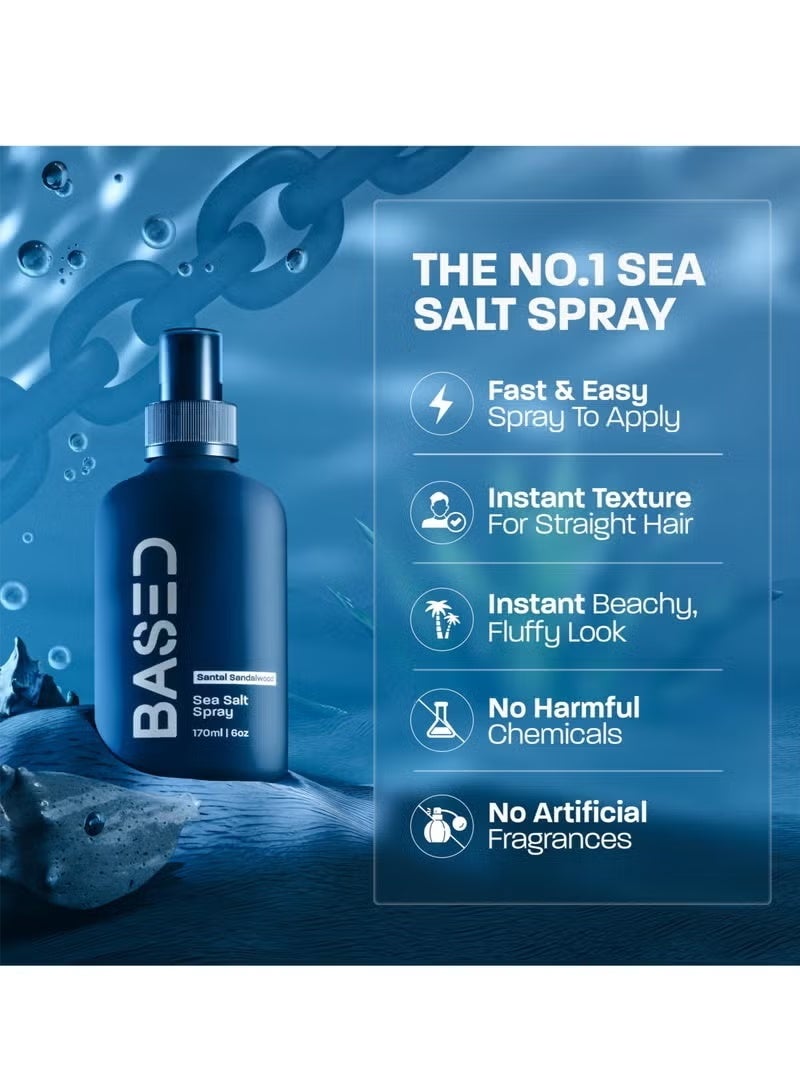 BASED BODYWORKS Natural Sea Salt Spray - Enriched with Seaweed and Vitamin B5. Lightweight, Non - Greasy, Paraben - Free. Adds Volume and Texture to Your Hair - Image 3